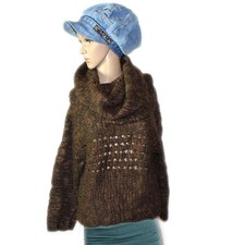 ESCALADYA Lagenlook Warm Rolli Pulli Pullover Rollkragen 3/4 Arm Kurz Gr.40 42 