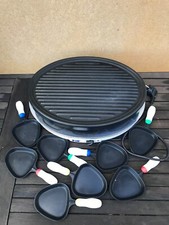 FiF Raclette Grill mit Thermostat Raclettegrill inkl. 8 Pfännchen 1200 Watt 