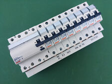 8x GEWISS Sicherung B16A +1 FI Schutzschalter 40A 4pol +1 Phasenschiene 3pol SET