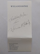 Vincent Klink Autogramm Signiert Karte Koch Karte Gefaltet