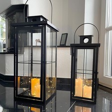 2er XXL Laternen Set Schwarz