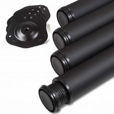 Tischbein Fuß Höhenverstellbar Ø 60 mm 4er Set Schwarz, Weiß oder Chrom B-Ware
