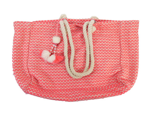 Rosa gewebte strandtasche - gewebte,