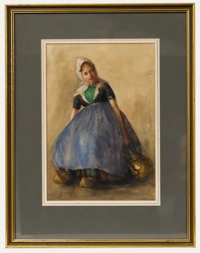 Gerahmtes aquarell aus dem - aquarell,