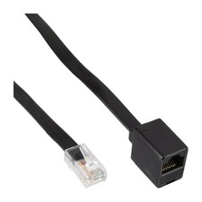 ISDN DSL 10m Telefon Kabel Verlängerung flach RJ45 8-polig Western Stecker-Kuppl