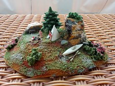 Preiser Holz H0-Diorama 1009 - Zeltplatz mit Lagerfeuer von 1953/54