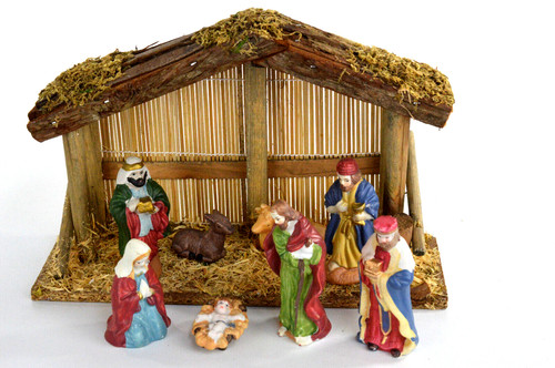 Alte weihnachtskrippe mit - alte,
