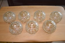 7  Vintage Relief Lampenglas Ersatzglas Glas Pendelleuchte 80er Top-Zustand