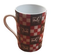 Porzellan Könitz Pot Kaffee Becher Mug Kuh Kühe Landhaus Schachbrettmuster
