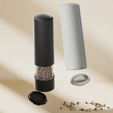 Gewürzmühle Elektrisch Salzmühle Pfeffermühle Keramik-Mahlwerk Beige Grau