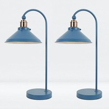 2er Set Moderne Retro Mirage Blau Tischlampen Nachtleuchten Schreibtisch