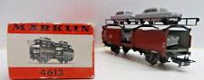 Märklin 4613 Autotransporter mit 4 grauen Ford 12 m Weltkugel makellos in OVP