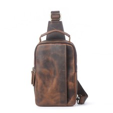 Herren Leder Sling Bag Vintage