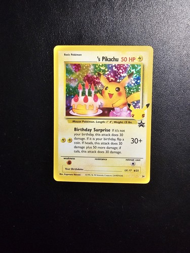 Birthday pikachu holo - birthday,