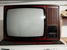 1970er Siemens Alpha Farbfernseher rot, tragbar, funktionsfähig, 40cm Diagonale