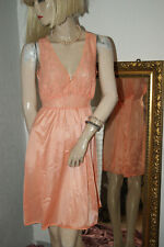 Seidenweiches POMPADOUR Nylon Negligee Nachtkleid edel apricot Spitze Vintage 40