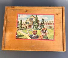 Holzspielzeug Holzbaukasten Holzbaustein Baustein Kasten Haus Schloss DDR 1950er