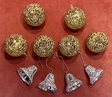 Christbaumschmuck Weihnachts Kugeln+Glocken Filigran Plastik (ähnlich Eckartina)