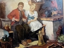 Ölgemälde "Am Kamin". Peter Albert Speier