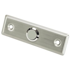 Blanko Edelstahl Klingelblende 90 x 28 mit Klingelknopf, Klingel mit Taster