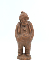HEISING Alte Holzfigur Skulptur Mann Holz Geschnitzt Deko Vintage Braun H: 29 cm