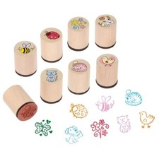 8er Set Holzstempel mit Tieren