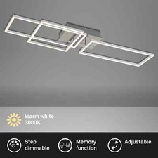 Briloner Frame LED-Deckenlampe: Flexibel dimmbar Aluminium/Chrom  92,8x26cm