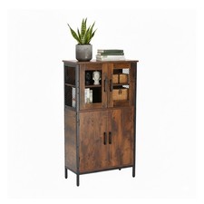 Küchenschrank Kommode Vitrine Schrank Buffetschrank Industrial mit Glastüren