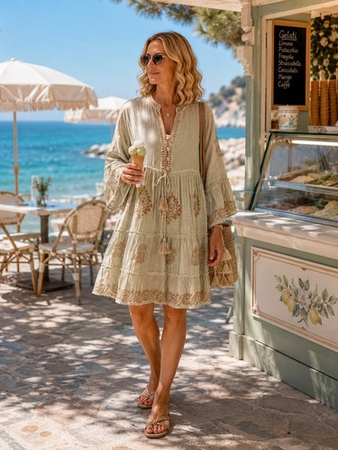 Kleid baumwolle ibiza - 🌿,