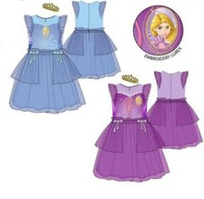 Disney Princess Sommerkleid lila Rapunzel oder blau/ Cinderella inkl. Krone