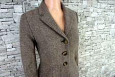 ANN TAYLOR DAMEN TWEED KURZJACKE JACKETT WOLLE MIX BEIGE BRAUN 36 