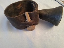 Antike Ziegen Glocke Messing  Rundglocke Original  Schelle mit Leder