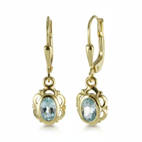 Ohrhänger blautopas 333 gold - ohrhänger,