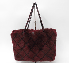 CHANEL CC Fur Chain Tote Bag Handtasche I#47094