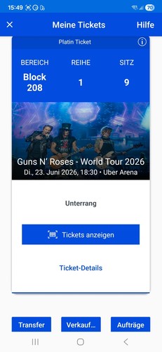 Guns roses ticket - guns, n
