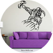 Wandtattoo Wikinger mit Axt