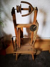 Antikes Spinnrad aus Buchenholz