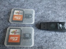 Micro SD Karten 1 x 4GB 1x 8GB mit Hülle +Adapter+F-Flash Reader GPS Camera etc.