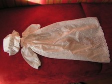 Altes Taufkeid Kleid weiß mit Haube für Puppen ca 30 cm