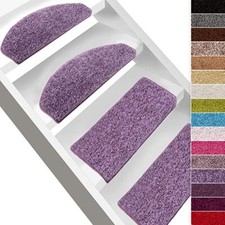 15 Stück SHAGGY Stufenmatten Stufenmatte Stufenschoner Treppenschutz Rund 23x65
