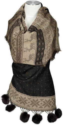 Schal100 wolle wool - wool, hirsche