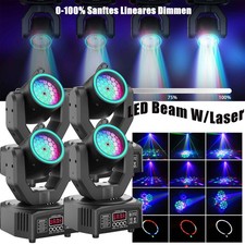 4stk LED Beam Strahl Moving Head Gobo Laser Bühnenlicht DMX Bar Disco Party Show