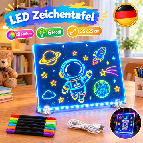 Led zeichentafel 7 stiften - zeichentafel,