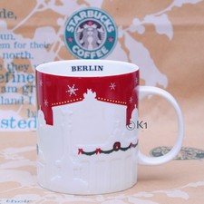 STARBUCKS Xmas Relief City Mug BERLIN Red 2013, 18 oz Tasse rot weiß DE Germany