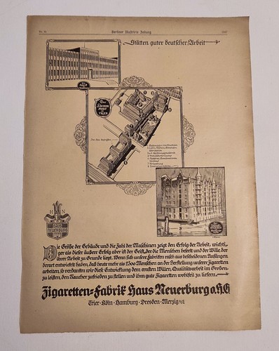 Alte reklame zigaretten fabrik - alte,