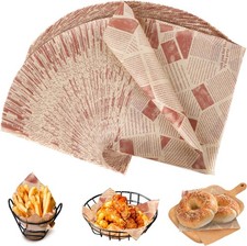 (200 Stück) Burger Papier, 20 x 30 cm Butterbrotpapier, Wachspapier für L