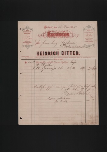 Bielefeld rechnung 1885 - bielefeld,,