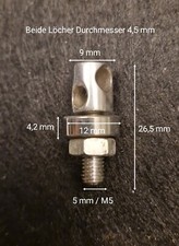 Strebenbolzen 15xM5 2xLöcher 4,5 mm  Fix Nippel Schutzblech Fahrrad Stahl 