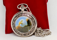 PWL silberfarbene Full Hunter Herren Taschenuhr mit Kette - sehr guter Zustand & funktioniert