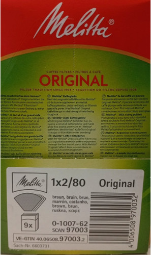 Melitta kaffeefilter 1x2 - melitta,